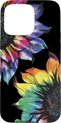 Vista 31 de Tie Dye Sunflower Phone Case Fun Colorful Retro Hippie Gift Case for iPhone 17