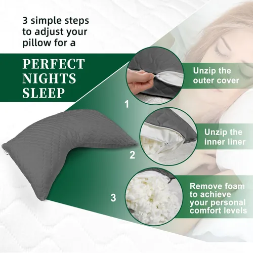 Vista 3 de CHxxy Almohada para dormir de lado para el alivio del cuello y los hombros, diseño ergonómico, almohada de firmeza media, almohadas de tamaño queen
