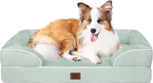 Vista 117 de EHEYCIGA – Cama ortopédica impermeable para perros pequeños, de espuma viscoelástica tipo caja de huevos, con bordes elevados y base antideslizante