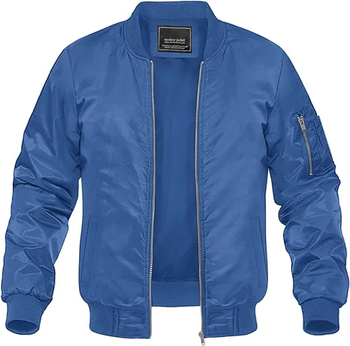 Vista 12 de MAGNIVIT - Chaqueta bomber ligera para hombre, cortavientos, casual, para primavera y otoño, para exteriores