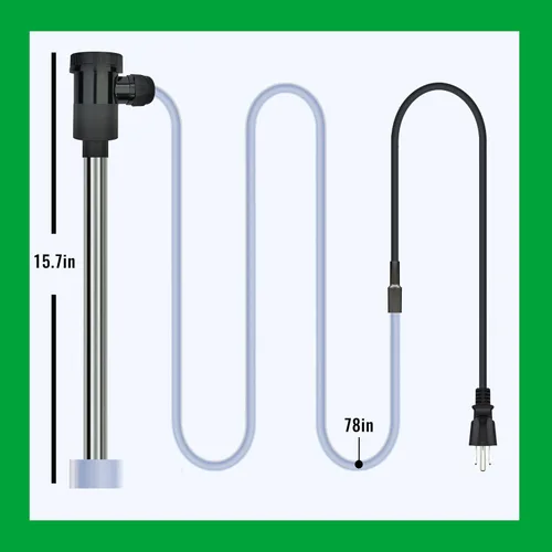 Vista 4 de Calentador de agua de inmersión de 1500 W para bañera de hidromasaje y piscina, calentador eléctrico portátil totalmente sumergible con apagado