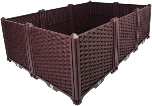 Vista 47 de BAOYOUNI - Juego de jardinera cuadrada para interiores o exteriores, maceta de plástico, caja de cultivo para verduras frescas, hierbas, flores