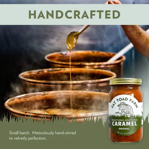 Vista 6 de Fat Toad Farm - Salsa de Caramelo Tradicional de Leche de Cabra/Cajeta, Original, Sin Gluten, 8 fl oz Cajeta tradicional, sin gluten, textura