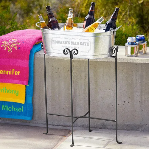 Vista 5 de Let's Make Memories Crea tu propia bañera de bebidas personalizada con soporte, tina de bebidas personalizada, esencial de entretenimiento único