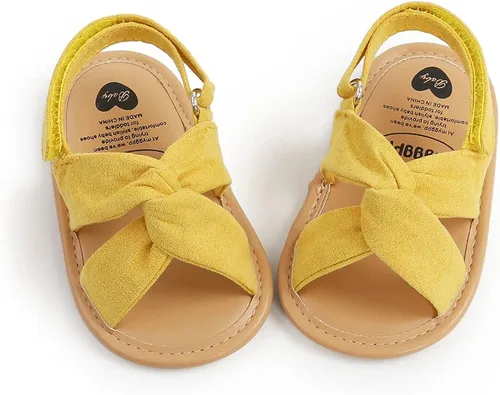 Vista 3 de Timatego Sandalias de verano para bebés y niñas con suela suave de flores para recién nacidos, zapatos de vestir para cuna