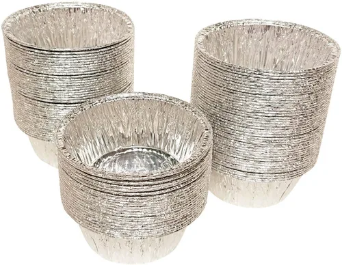 Vista 2 de Tazas desechables para hornear de 2 onzas, moldes de papel de aluminio, 2.4 fl oz, moldes para cupcakes para hornear, asar, 100 unidades.