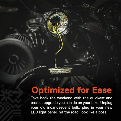 Vista 5 de TRUE MODS 2" 1156 Luz trasera LED anaranjada de señal de giro para Harley Davidson [Juego de par] [Acabado negro] [Estilo bala] Para Harley