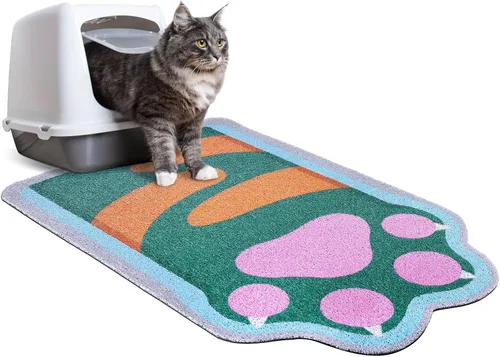 Vista 12 de Unicorn Catcher Alfombrilla de arena para gatos, alfombrilla grande antideslizante para arena para gatos, tapete suave para arena para gatos, tapete