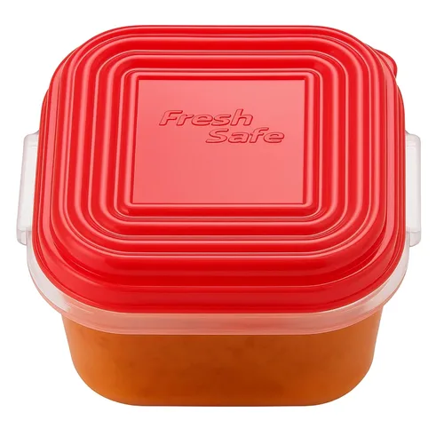 Vista 2 de Paquete de 8 recipientes de comida para bebés de 4 onzas con tapas, tarros de plástico reutilizables para aperitivos, puré y aderezos de ensaladas