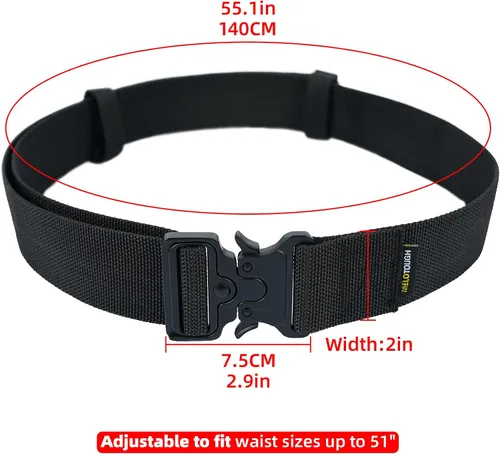 Vista 6 de MELOTOUGH Cinturón de herramientas acolchado con anillo en D para hombre, resistente y duradero, doble hebilla de rodillo de metal + cinturón
