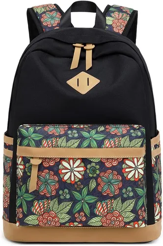 Vista 5 de Mochila para mujeres y niñas, mochilas para la escuela, mochila ligera de lona para laptop, mochila bonita