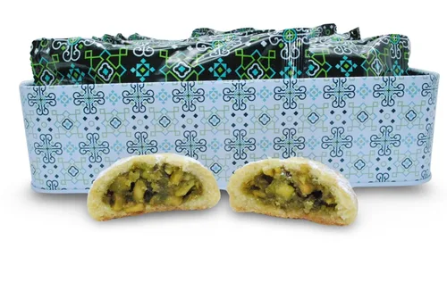 Vista 3 de Al Bohsali Galletas de mantequilla rellenas de pistacho Maamoul 12 bolsas individuales