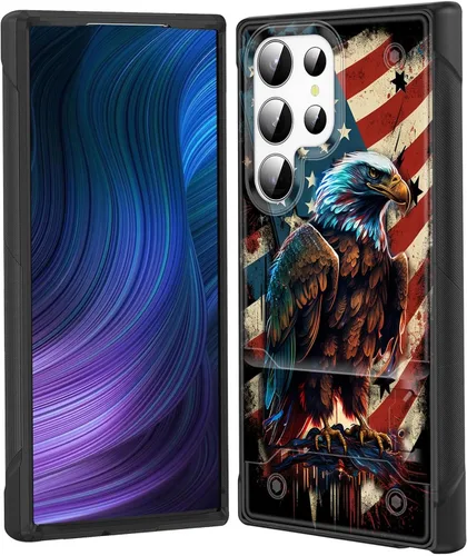 Vista 22 de Funda para Galaxy S24 Plus con soporte, doble capa híbrida de policarbonato duro y silicona suave, resistente a prueba de golpes, funda protectora