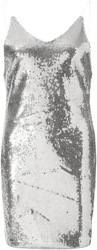 Vista 3 de Vestido de viaje para mujer, sin mangas, sexy, con lentejuelas, cuello en V, falda con tirantes, faldas de verano para mujer, vacaciones