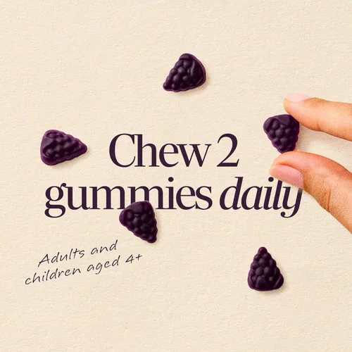Vista 5 de Sambucus Elderberry Gummies Suplementos Herbales, 10486, 60, 1, 1 Immune Gummy with Black Elderberry Extract, Vitamin C, D3, Zinc, and Superfood