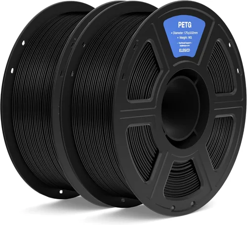 Vista 21 de ELEGOO Filamento PETG para impresora 3D de 0.07 in, color negro, 8.8 lbs