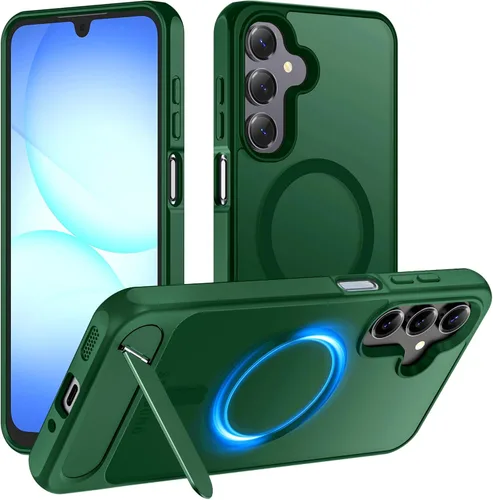 Vista 36 de Hualele - Funda magnética para Samsung Galaxy S24 Plus/S25 Plus con soporte de metal, [compatible con MagSafe]