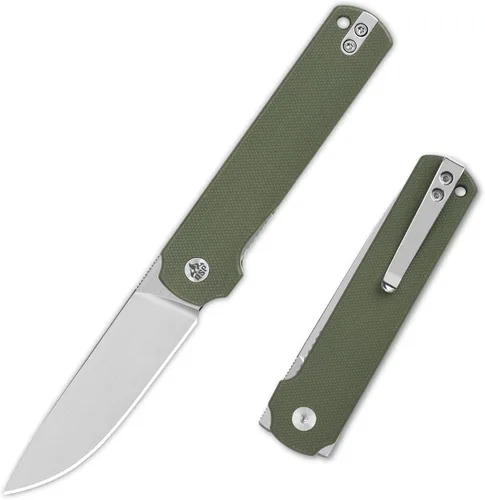 Vista 10 de QSP Lark - Cuchillo de bolsillo plegable, 3.15 pulgadas Sandvik 14C28N Negro