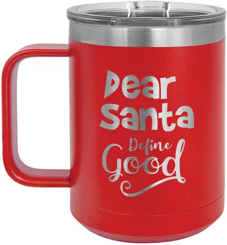 Vista 5 de Taza de café con tapa superior con tapa deslizante, diseño de Navidad y diversión para regalo de mujeres o hombres