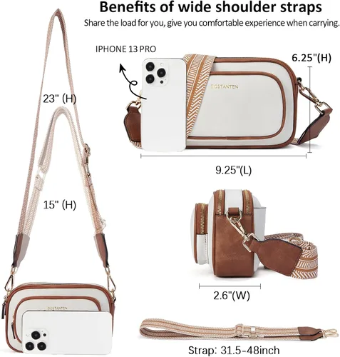 Vista 7 de BOSTANTEN Bolsos cruzados para mujer, billetera de cuero pequeña RFID