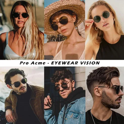 Vista 3 de Pro Acme Double Bridge Round Polarized Sunglasses for Women Men Retro UV400 Protection Retro Circle Sun Glasses