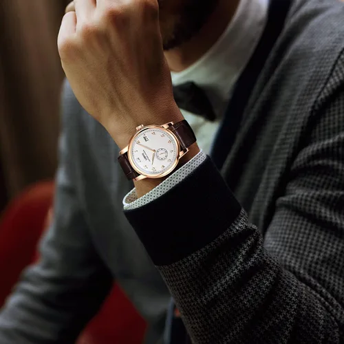 Vista 2 de LOBINNI Reloj mecánico automático impermeable de muñeca masculina vestido masculino moda lujo negocios relojes
