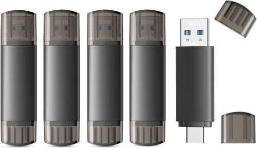 Vista 9 de JOIOT Unidad flash USB C de 32 GB, unidad flash USB 3.0 dual tipo C + USB A portátil tipo C, unidad flash USB tipo C 2 en 1 para teléfono