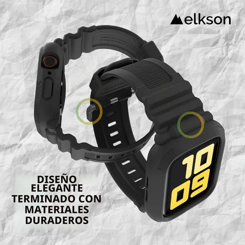 Vista 6 de Elkson Diseñado para Apple Watch Series SE3 9/8/7/6/5/4 [44/45mm], Funda Protectora Resistente de Grado Militar Quattro Pro Series con Correas