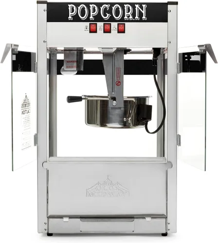 Vista 3 de Olde Midway Máquina Comercial para Hacer Palomitas de Maíz Fabricante Palomitero con Hervidor Grande de 12 Onzas - Negro