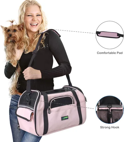 Vista 3 de JESPET Transportín de Lados Suaves para Mascotas para Perros Pequeños, Gatos, Cachorros, Transportadores de Gatos y Perros Aprobados por Aerolíneas
