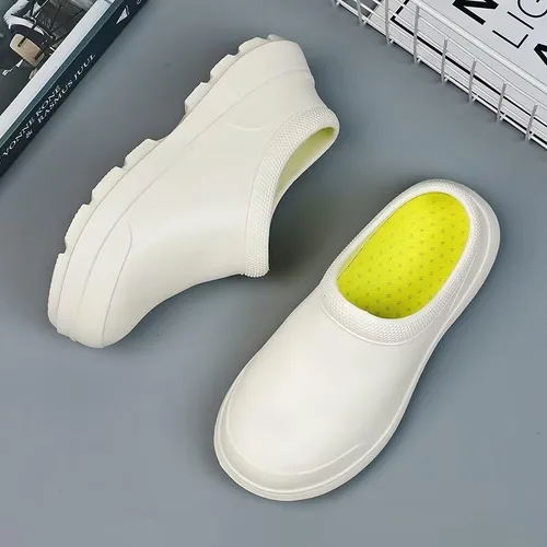 Vista 6 de Zuecos para hombre y mujer, antideslizantes, impermeables, zapatos de jardín, ligeros, para chef, enfermera, zapatos de trabajo