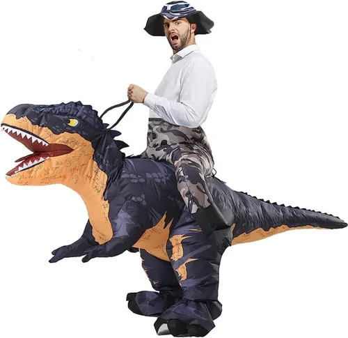 Vista 2 de wylksylk Disfraz inflable de dinosaurio T Rex para adulto
