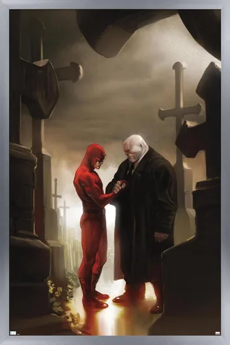 Vista 11 de Trends International Marvel Comics - Póster de pared de Kingpin - Daredevil in Cemetery, 14.72 x 22.37 pulgadas, versión enmarcada de madera