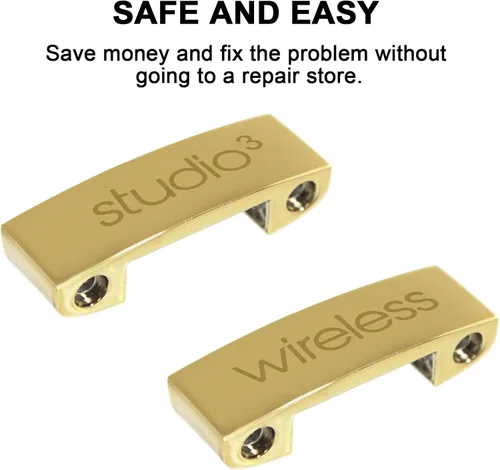 Vista 7 de Kit de reparación de diadema y bisagra para auriculares Beats Studio3, juego de accesorios duraderos (Negro Oro)