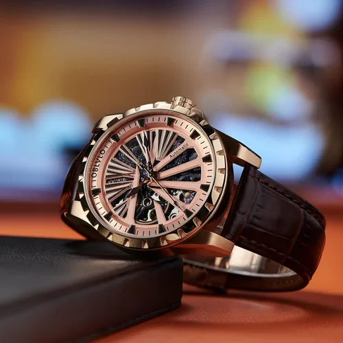 Vista 3 de Marca de lujo mecánica militar esqueleto reloj para hombre automático negro deportivo relojes impermeables RMS-U