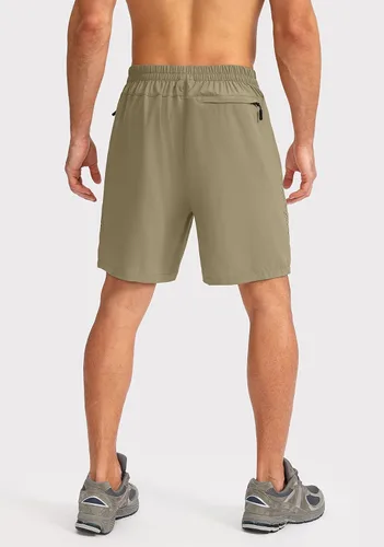 Vista 3 de Pudolla Pantalones cortos de senderismo para hombre, pantalones cortos de verano para viajes al aire libre para hombres con bolsillos con cremallera