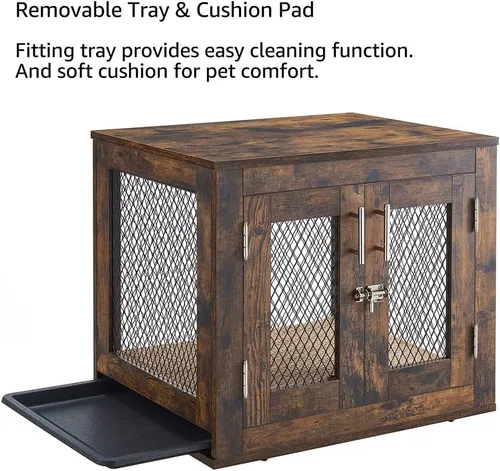 Vista 6 de unipaws Mueble pequeño para jaula de perros con bandeja para perros, gatos, mini cerdos, conejos, estética interior, perrera moderna y decorativa