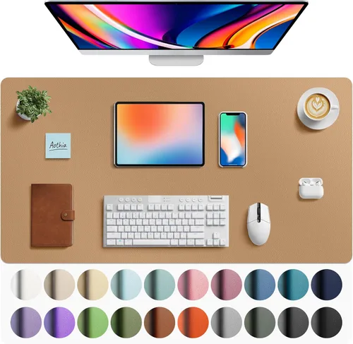 Vista 187 de Aothia - Protector de escritorio de cuero sintético grande, base antideslizante para mouse y superficie para escribir, impermeable, fácil de Agua