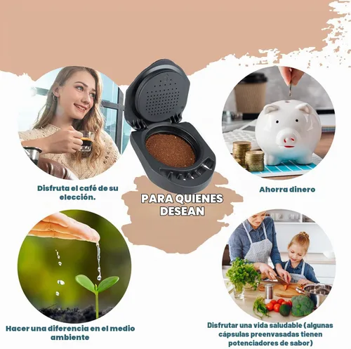 Vista 2 de D'olce Gusto - Adaptador convertidor de cápsulas con carga directa para café molido, compatible con EDG466, EDG305 Mini Me, D'olce Gusto Piccolo XS