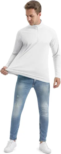 Vista 7 de CRYSULLY Camisas de pesca para hombre con protección solar UPF 50+ de manga larga y cremallera de 14