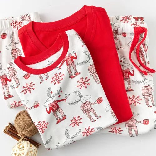 Vista 4 de HonestBaby - Pijama familiar navideña de algodón orgánico