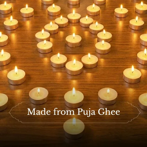 Vista 5 de Shubhkart Tejas - Juego de 50 velas Ghee de alta calidad, sin humo, sin cera, para salas de oración, meditación, hogar, eventos festivos, bodas