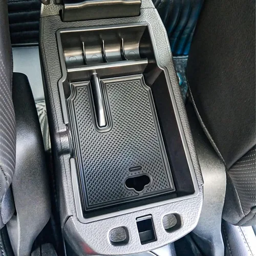 Vista 7 de EDBETOS Organizador de bandeja de consola central compatible con accesorios Jeep Renegade 2015-2019 2020 2021 2022 2023, caja de guantes de Negro