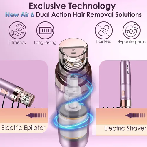 Vista 4 de Depiladora eléctrica de belleza+removedor de vello facial para mujeres, juego de regalo de dispositivo de depilación, sistema de depilación
