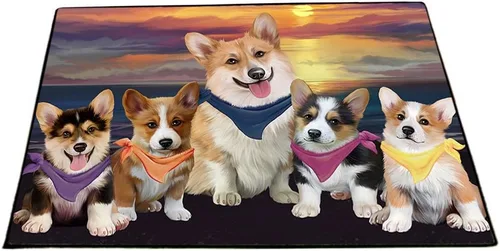 Vista 18 de Doggie of the Day Corgi Dogs Floor Mat - 4th of July Independence Day - Best Dog Doormat - Protector Decor - Unique Portrait Art - Premium Quality