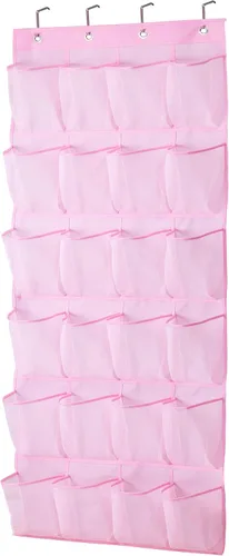 Vista 8 de MISSLO Organizador colgante de 6 estantes sobre la puerta + 24 bolsillos grandes de malla para niñas pequeñas