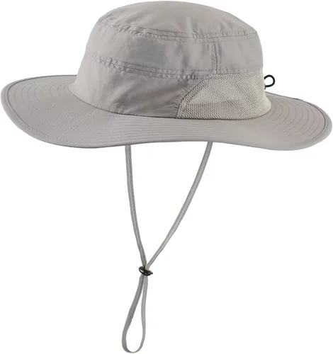 Vista 8 de Connectyle Sombrero de sol de ala ancha UPF 50+ para hombre, transpirable, para pesca, senderismo, safari, viajes Gris oscuro