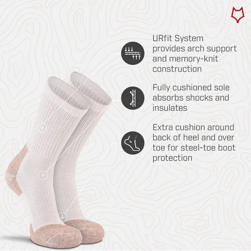 Vista 3 de FoxRiver unisex-adult womens mens Steel -Toe Heavyweight Work Crew Socks (2 Pair Pack)
