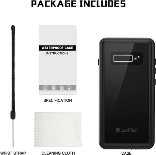 Vista 9 de Lanhiem Funda para Samsung Galaxy S10+ Plus, IP68 impermeable a prueba de polvo con protector de pantalla integrado, carcasa protectora resistente a