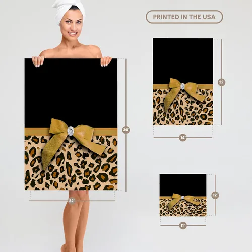 Vista 5 de 3dRose - Diseños de cintas InspirationzStore - Manchas doradas de leopardo con lazo de cinta sintética glamoroso - Gráfico femenino - Marrón, negro